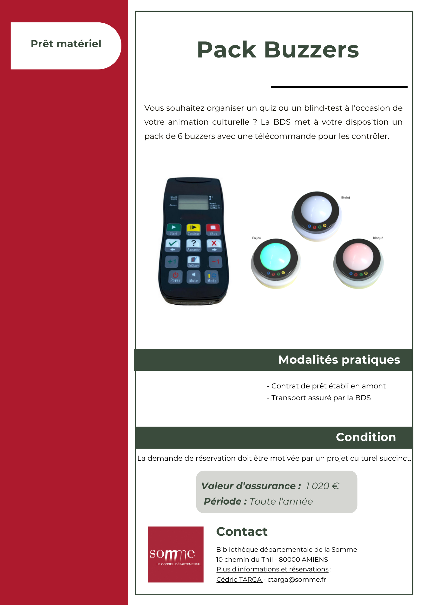 Pack buzzers