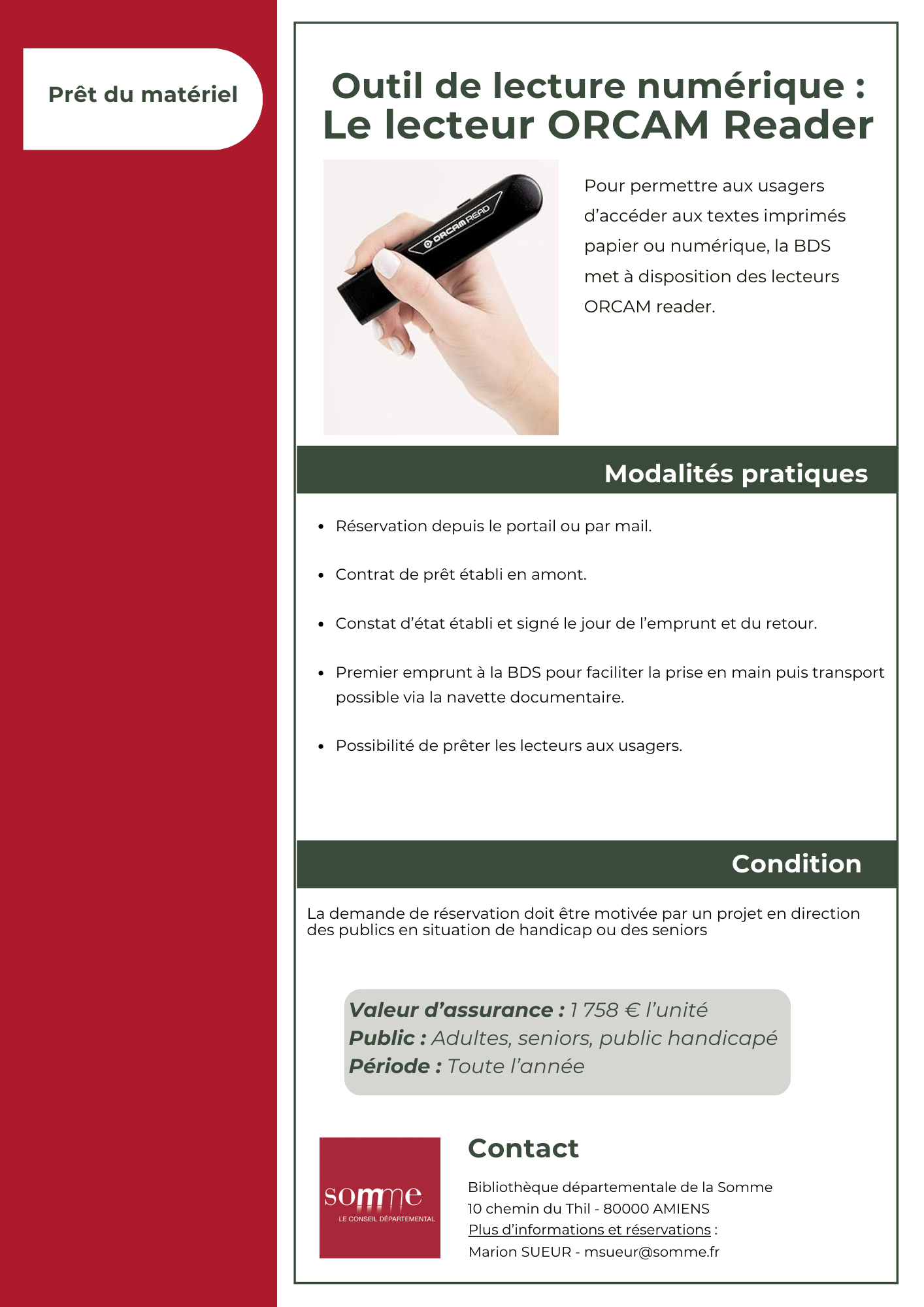 Outil de lecture numerique le lecteur ORCAM Reader